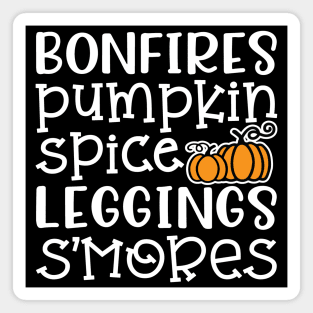 Bonfires Pumpkin Spice Leggings S'mores Halloween Fall Autumn Cute Magnet